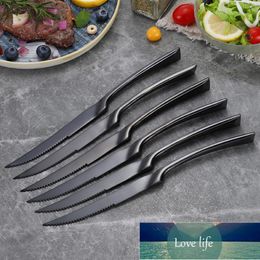 6Pcs set Stainless Steel Steak Knife Black Rose Gold Silver Sharp Table Knives Set Restaurant Cutlery Flatware Dinnerware set 260B