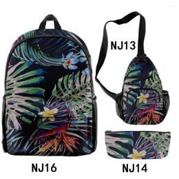 Backpack Fashion Youthful Funny Creative 3pcs/Set 3D Printed Bookbag Laptop Daypack Backpacks Chest Bags Pencil Case