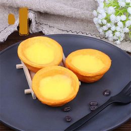 Decorative Flowers Simulation Egg Tart Model Emulational PU French Food Early Educational Kid Kitchen Toys DIY Party Pography Props 4PC/LOT
