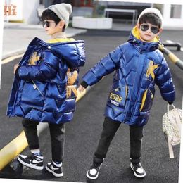 Down Coat Boys Winter Warm Parka Padded Jacket Thickened Long Children Hooded Kids Casual Outwear Plus Cashmere 6 8 10 12 Year