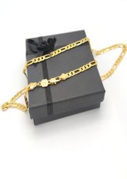 24K Stamp Yellow Gold Filled 6MM Classic Solid Curb Figaro Chain Necklace 20quot Unisex8584628