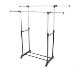 Simple Stretching Clothes Hanger Movable Assembled Coat Rack Stand With Shoe Shelf Adjustable Clothing Closet Bedroom Furniture 208352521