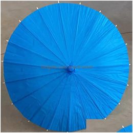 Umbrellas Simple 60Cm Solid Color Dance Paper Umbrella Painting Chinese Parasol Wedding Party Decoration Favors Classical Drop Deliv Dhhqj