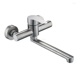 Bathroom Sink Faucets Wall Mounted Kitchen Faucet Swivels Long Spouts Utility Restaurant Laundry Tap Flexible Dropship