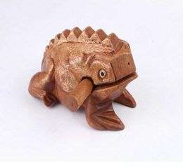 Thailand Lucky Frog with Drum Stick Traditional Craft Home Office Decor Wooden Art Figurines Miniatures SN46271226663