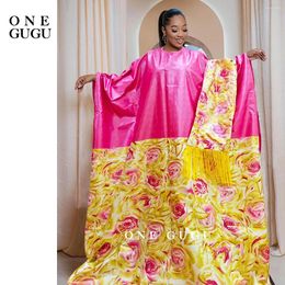 Ethnic Clothing African Traditional Dashiki Basin Wedding Dress Stamping Printing First Quality Bazin Riche Boubou With Tassel Shawl