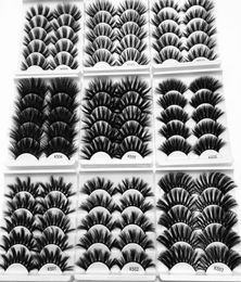 25mm Mink Hair False Eyelashes Crisscross Thick 3D Eyes Lashes Extension Handmade Eye Makeup Tools 5PairPack with box7829058