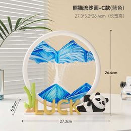 Decorative Objects Figurines Modern gifts for living room new home decorations panda quicksand paintings TV cabinets foyer H240517 WPRN