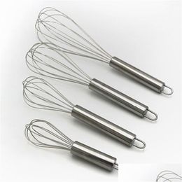 Egg Tools Stainless Steel Balloon Wire Whisk Blending Whisking Beating Stirring Beater Durable 4 Sizes 6-Inch/8-Inch/10-Inch/12-Inch H Ot3Ne