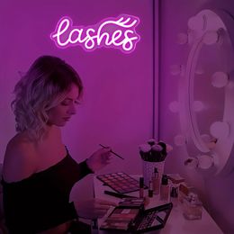 Lashes Neon Sign Led sign Usb Salon Beauty Room Decor Bedroom Shop For Halloween Christmas Light 240517