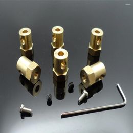 3mm/4mm/5mm/6mm/7mm/8mm Brass Motor Shaft Coupling Coupler Screw Wrench DIY Geared Hexagonal Model Robot Parts
