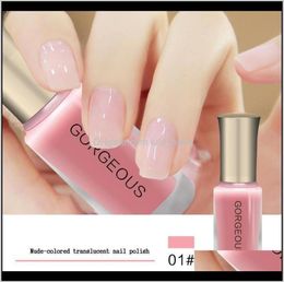 Nail Polish Subtransparent Jelly Translucent Varnish Quick Dry Clear Lacquer 10Ml Candy Nude Color Environmental Protection N2Jmx 2635510