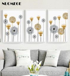 NUOMEGE Nordic Abstract Dandelion Wall Art Picture For Home Decoration Beautiful Flower Canvas Posters and Prints Modern Decor4015781
