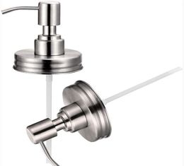 Stainless Steel Mason Jars Lid Leak Proof Soap Dispenser No Transparent Bottle Press Pump Head Whole DD3086779