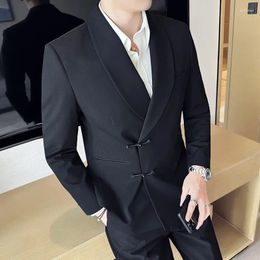 Men's Suits High Quality Korean Slim Fit Blazers Jackets Men Clothing Simple Two Buttons Business Tailcoat Formal Wear Casual Suit Coats 3XL