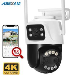 Wireless Camera Kits 12MP 6K Wifi Camera 8X Zoom Dual Screen Ai Human Detection Automatic Tracking CCTV Outdoor 8MP 4K Security Monitoring Camera iSee J240518