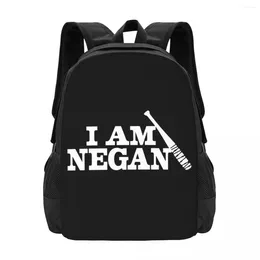 School Bags I AM Negan Musician Simple Stylish Student Schoolbag Waterproof Large Capacity Casual Backpack Travel Laptop Rucksack