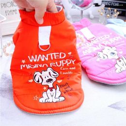 Dog Apparel Designer Cute Pet Coat And Jacket For Cat Chihuahua Shih Tzu Outdoor Winter Warm Clothes Sleeveless Drop Blue Pink