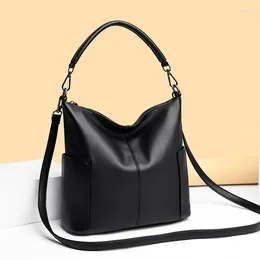 Shoulder Bags Ladies Large Capacity Solid Colour PU Leather Luxury Trendy Tote Handbags Women Simple Casual Messenger Bag Sac