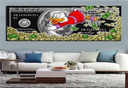 Dollar Money Duck Poster Alec Monopoly Painting Canvas Graffiti Modern Art Deco Wall Picture Home Decoration8397682