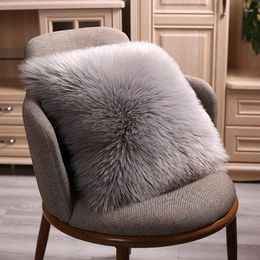 Pillow 40/45/50cm High Quality European Plush Case Wool Cover Faux Fur Sofa Bed Pillowcase Christmas