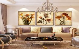 Frameless Canvas Art Oil Painting Flower Painting Design Home Decor Print Wall Art Modular Picture for Living Room Wall 3 Panel Y22204530