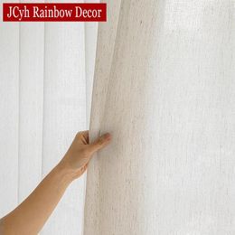 Curtain Window Semi Voile Curtains For Living Room Bedroom Sheer Kitchen Cortinas Rideaux Voilage Ready-made Drapes Divider