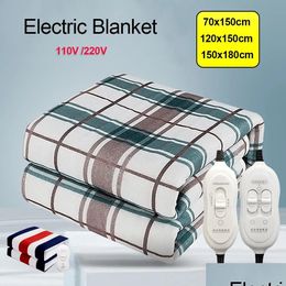 Electric Blanket 110-220V Thicker Heater Single / Double Body Warmer Heated Mattress Thermostat Heating Drop Delivery Dhmpr