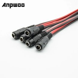 ANPWOO 5pcs DC power male female cable Plug DC Adapter cable Plug Connector for CCTV Camera DC plug 5.5/2.1mm 5.5x2.1