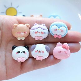 Decorative Figurines 10PCS Shiny Animal Big Head Series Resin Flat Back Cabochons For Hairpin Scrapbooking DIY Jewelry Craft Decoration