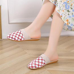 Slippers Indoor Women's 2024 Spring Female Shoes Comfort Non-slip Closed Toe Flat Ladies Casual Slides