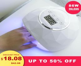 kesinail 86W UV LED Lamp Nail Dryer 39 PCS LEDDual hands Nail Lamp For Curing UV Gel Polish With Sensor Timer LCD Display2893602