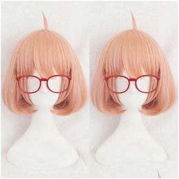 Wig Caps Kyoukai No Kanata Beyond The Boundary Kuriyama Mirai Cosplay Add Red Glasses Drop Delivery Hair Products Accessories Tools Otgnc