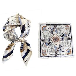 Scarves Women Satin Square Scarf Lady Luxury Smooth Kerchief 70 Cm Hijab Brand Neckerchief Ribbon Headband Silk Feeling Handbag Decorate