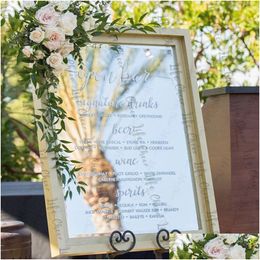 Other Decorative Stickers Simple Customized Elegant Decal Wall Custom Vinyl For S Wedding Signs Chalkboard Mirrors Bar Menu 220622 D Dhp5O