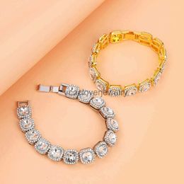 Fashionable new square rock sugar chain 12mm bracelet hip-hop mens and womens trendy rap and street dance hand accessories