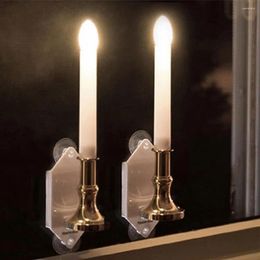 Candle Holders 2pcs Solar LED Light Powered Candles Flameless Lamp Outdoor/indoor Window Decoration Wedding Party Decor