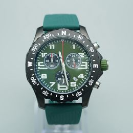 Men's Watch Japan Quartz Endurance Pro Avenger Chronograph 44mm Watches Green Rubber 1884 Men Watches Hardex Glass Wristwatches 203q