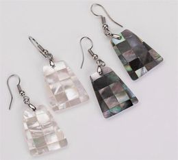 HOPEARL Jewellery Trapezoid Shape Dangle Earrings Island Style Mother of Pearl Shell Chic Jewellery 6 Pairs4151282