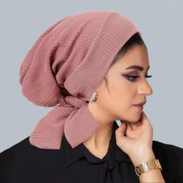 Ethnic Clothing 2024 Fashion Ruffles Women Chemo Cap Muslim Hijab Headscarf Bonnet Beanie Hair Loss Hat Bandanas Headband Turbante Mujer