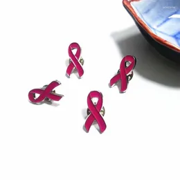 Brooches 10Pcs/lot Breast Cancers Awareness Brooch Trend Lapel Pins Pink Ribbon Designed