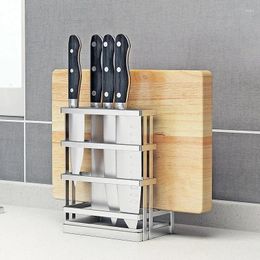 Kitchen Storage 304 Stainless Steel Sink Stand Knives Holder With Chopping Board Rack Accessories Organiser Container Shelf
