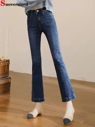 Women's Jeans Women High Waist Skinny Flare Korean Casual Vintage Stretch Denim Pants Spring Fall Streetwear Slim Ankle Length Vaqueros