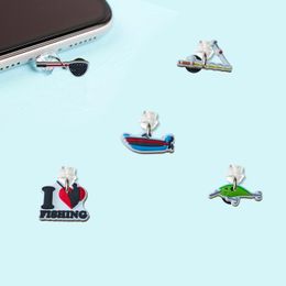 Cell Phone Cases Fishing Tools 2 Cartoon Shaped Dust Plug Charm For Android Phones Charging Port Type-C Cute Anti Usb Type C Drop Deli Otdsc