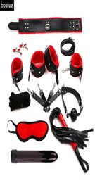 Sex Vibrating Toys 10 PcsSet Vibrator Set Adult Sex Toys for Couples Leather BDSM Bondage Restraints Bed Flirt Handcuffs Whip Y185796969