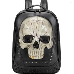 Backpack Big Fashion 3D Skull Bagpack Men Women Backpacks Leather Halloween Bag Teenage Boy Girl Night Fluorescence