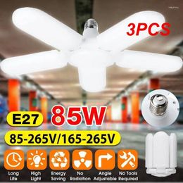 Ceiling Lights 3PCS Super Bright Industrial Lighting 85W E27 LED Fan Garage Light 20000LM 85-265V 2835 High Bay Lamp For