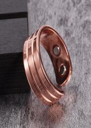 Cluster Rings Vinterly Pure Copper Magnetic Ring For Women Trendy Engagement Wedding Men Open Cuff Adjustable Finger Men19860910