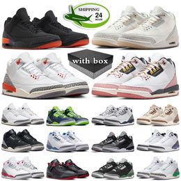 With Box 3 3s Basketball Shoes mens sneakers womens trainers Ivory Vintage Floral Hugo Palomino Georgia Peach White Cement Reimagined outdoor sports