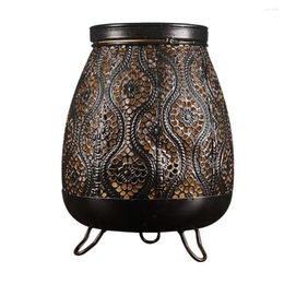 Candle Holders 1pc Lantern Ornament Home Adornment Iron Art Handicraft (Black)